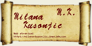 Milana Kusonjić vizit kartica